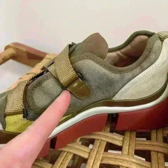 Chloé Sonnie Color Block Leather made in Italy Sneakers Olive green 36 luxury - Picture 6 of 14